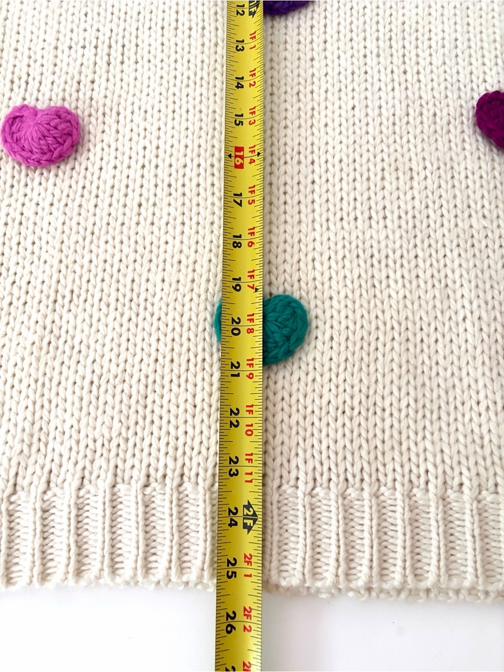 Main Strip 3D Heart Crochet Multi Stripe
Contrast Sweater size Medium - Picture 15 of 16